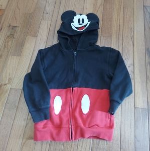 DISNEY PARKS AUTHENTIC  MICKEY MOUSE ZIP-UP HOODIE w Ears YOUTH Small size 5/6